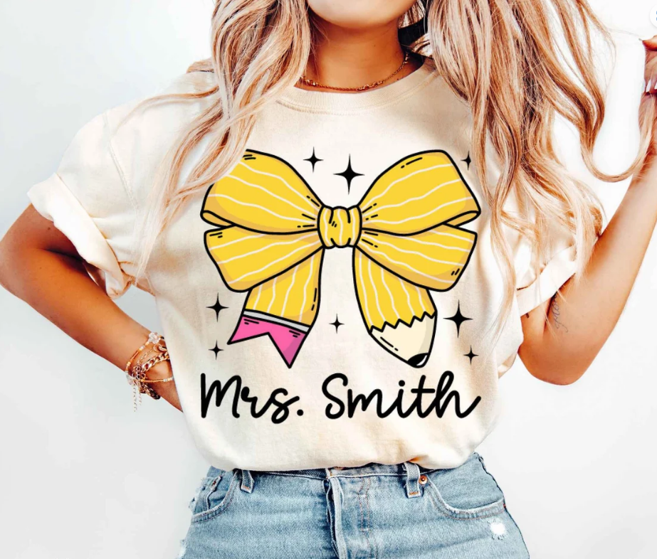 Custom Pencil Bow Tee