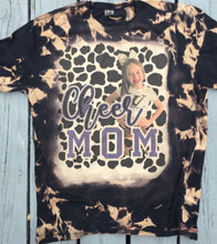 Load image into Gallery viewer, Custom Cheer Mom Black Bleached Tee
